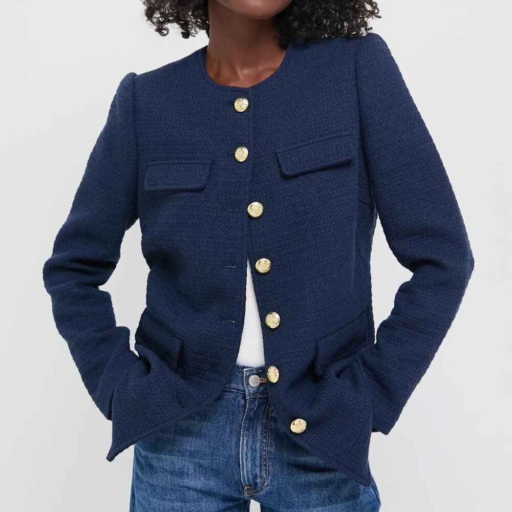 NWT Tuckernuck Navy Tweed Jennings Jacket